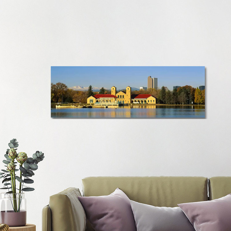 Buildings At The Waterfront, City Park Pavilion, Denver, Colorado, USA - Wrapped Canvas Panoramic Print