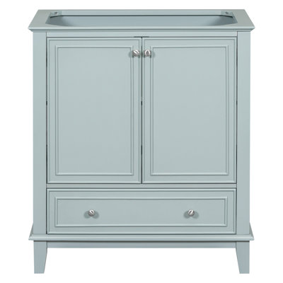 Meuble-lavabo 30 po sans lavabo, base seulement, armoire de salle de bain multifonctionnelle avec portes et tiroir, cadre solide et panneau de fibres à densité moyenne