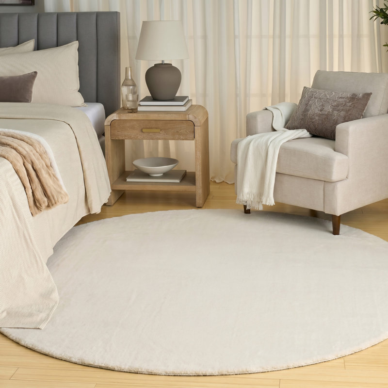 Maselli Beige Contemporary Indoor Rug, Round 5'