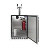 Kegco 24" Wide Dual Tap Stainless Steel Built-In Kegerator with Kit