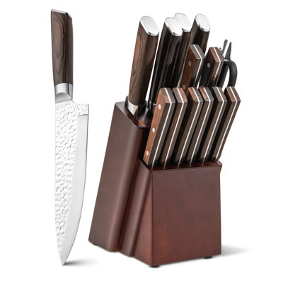 Ensemble de couteaux en acier inoxydable 15 pièces Costway