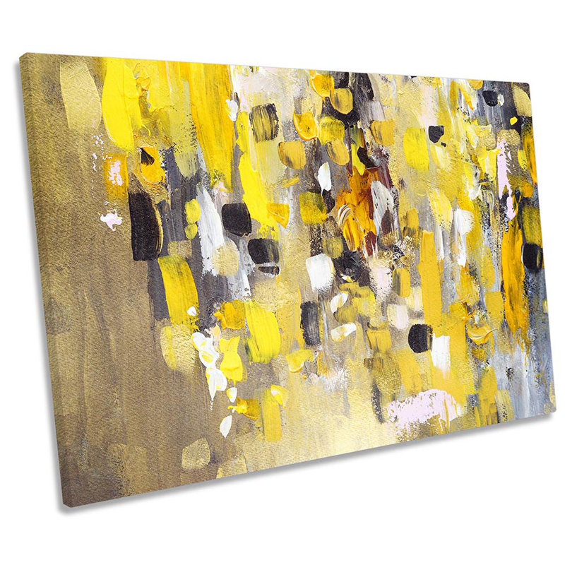 Yellow Paint Repro Abstract - Wrapped Canvas Print, 50.8cm H x 76.2cm W x 2cm D