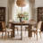 47.24" Round Solid Wood Kitchen Dining Table with Distinctive Thick 4 Pillar Legs
