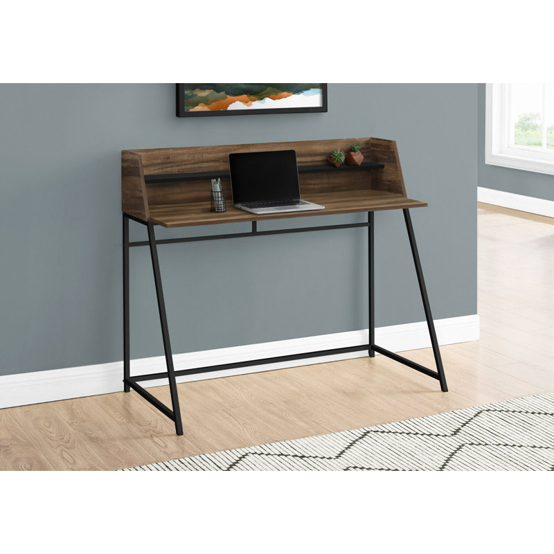 Bureau à domicile Neni, stratifié pierre 47 po, tablette, H 39,25 po x l 47,25 po x P 23,75 po, Noir, Brun
