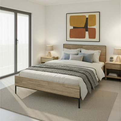 Varela Queen Steel Legs Platform Bed