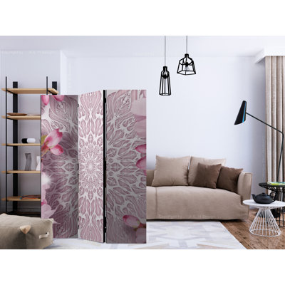 Habacuc 135cm W x 172cm H 3 - Panel Solid Wood Folding Room Divider