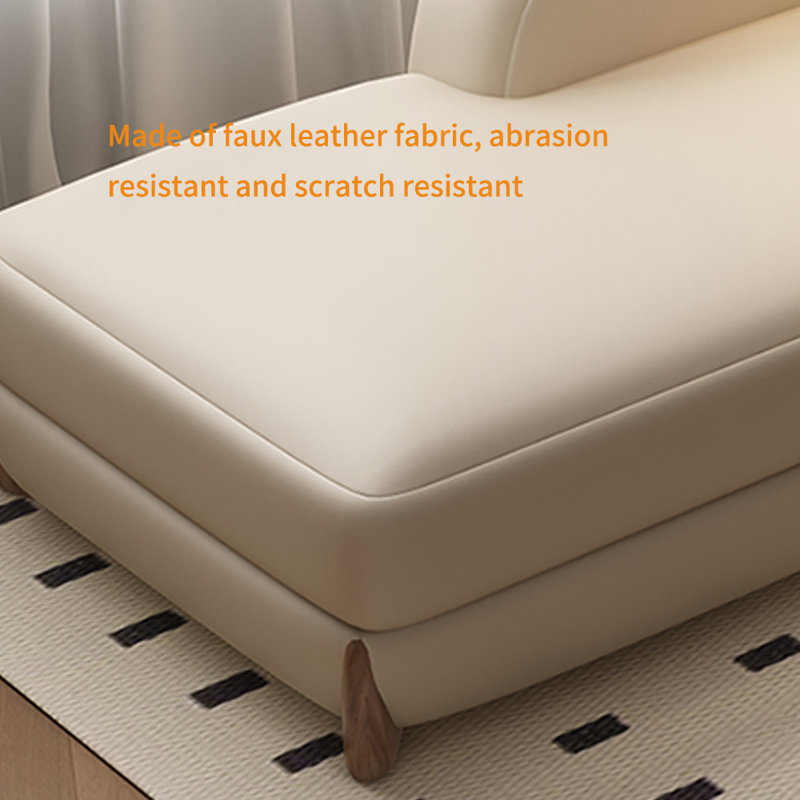 Fauteuil inclinable en similicuir de luxe léger, Orienté à droite, Beige