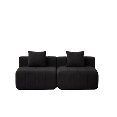 Canapé modulaire en chenille avec 2 coussins