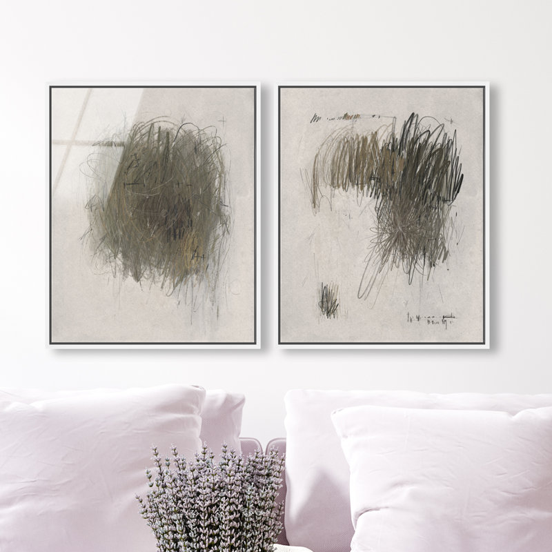 Modernist Sketch Set Set by Oliver Gal, 17"H x 21"W, White Floater Frame