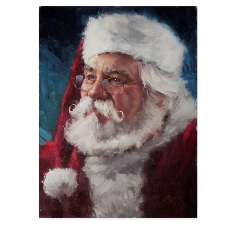 «Elderly Santa Portrait» par Meadowpaint - reproduction d'art sur toile, H 47 po x l 35 po x P 2 po