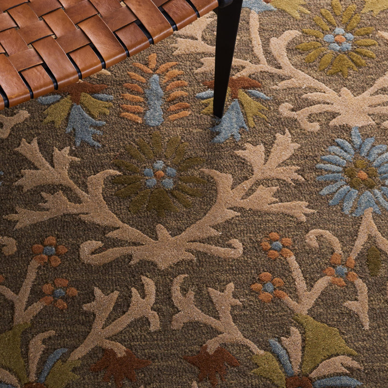 Tapis en laine touffeté à la main Cannen, Carré 10 pi