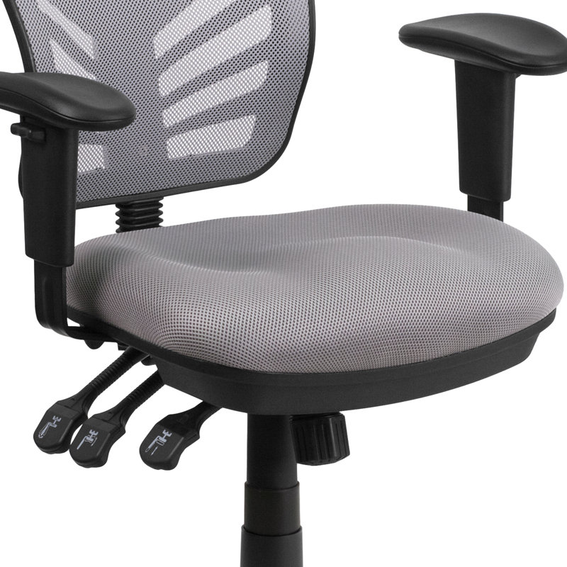 Mid-Back Mesh Multifunction Executive Swivel Ergonomic Office Chair with Adjustable Arms, Grey