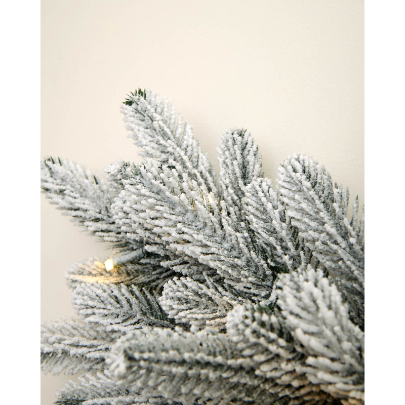 Snow Flocked Snowflake Pre-Lit Wreath, 80cm