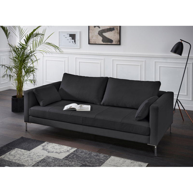 Marius Sofa, Black, Lether Saddle