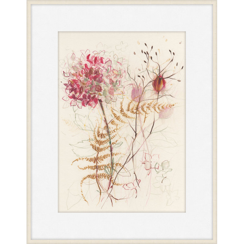 Hydrangea And Fern 1 Print by Claudia Lowry, 34" H x 28" W