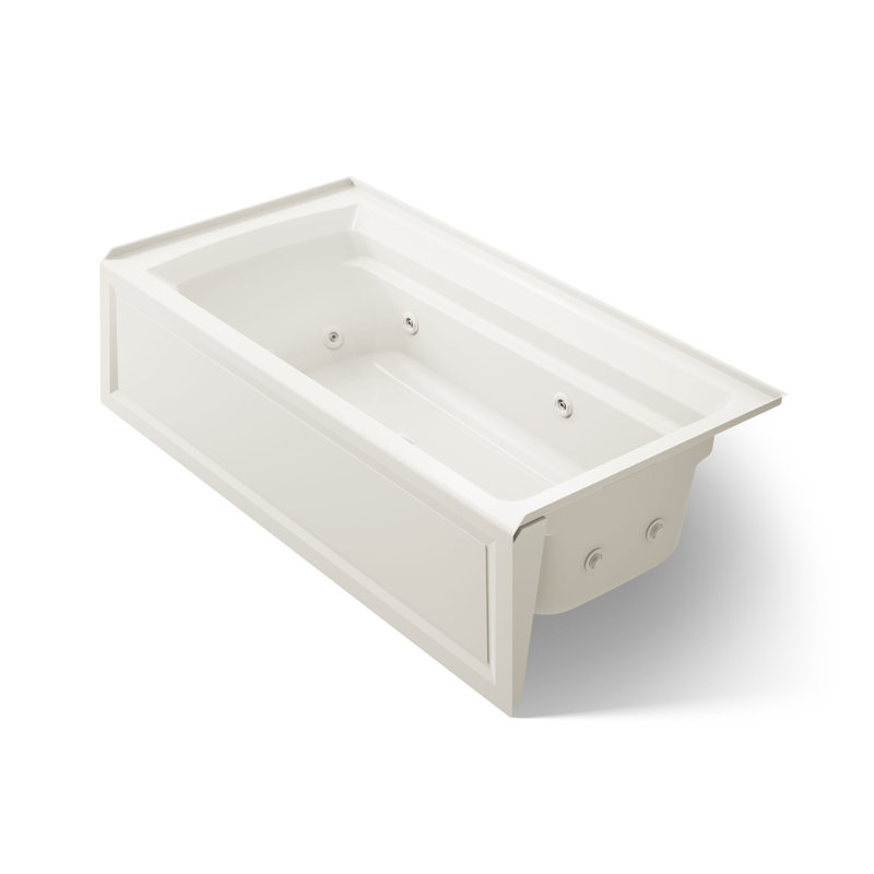 Archer 72" x 36" Tile In Whirpool Acrylic Bathtub, Biscuit, Right