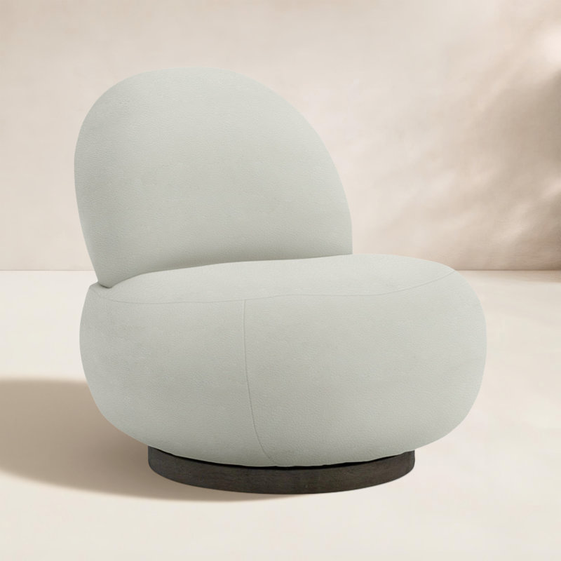 Caicos Swivel Patio Chair with Cushions, Light Grey Linen 6032-010