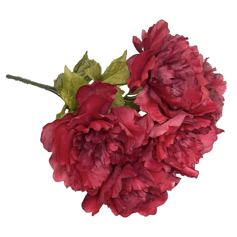 3 pièces 7 têtes de pivoines artificielles (ensemble de 3), Orange