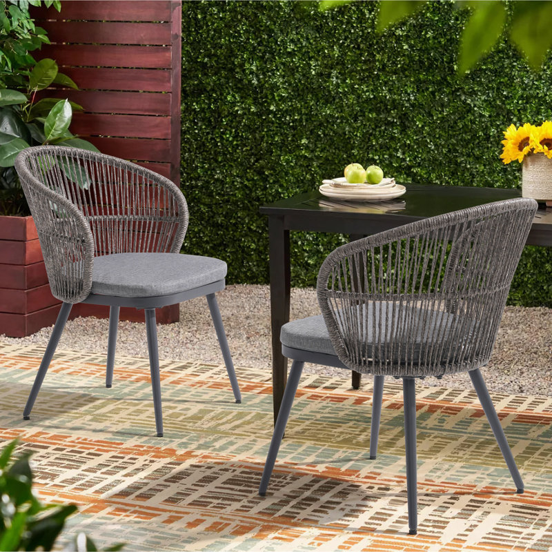 Chaise de patio Brittenham résistante aux intempéries, Vert / Beige