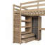 Lit mezzanine en bois avec garde-robe intégrée, bureau, tablettes de rangement et tiroirs pour le rangement de chambre à coucher et les postes de travail-1062855320-1062855325