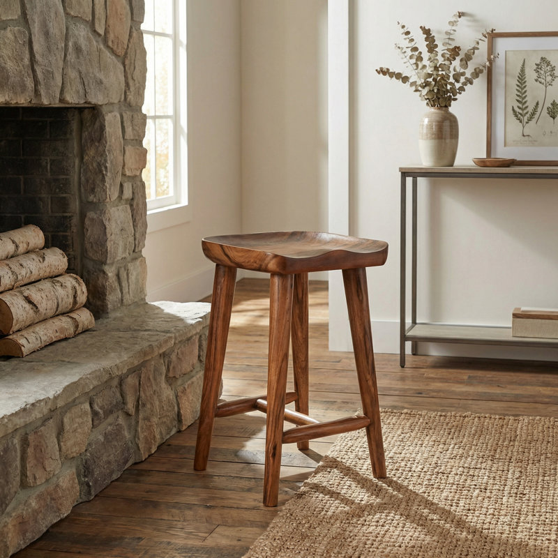 Tabouret de comptoir en bois Suar