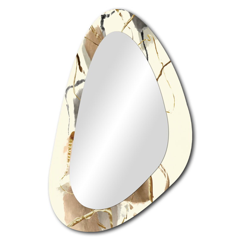 Plumerville - Glam 3D Shapes Irregular Abstract Large Wall Mirror