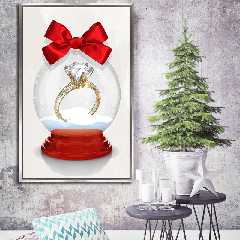 Anneau en boule de cristal (verticale) par Jodi - impression, Cadre flottant argent, H 33,5 po x l 21,5 po x P 2 po