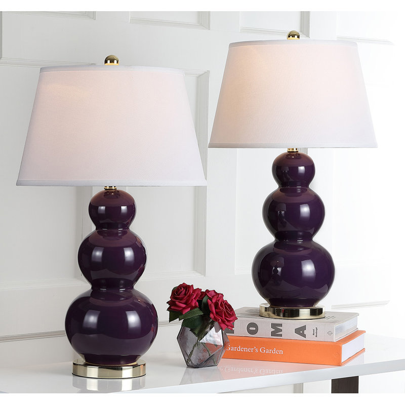 Ensemble de lampes de table Dearious, Mauve foncé