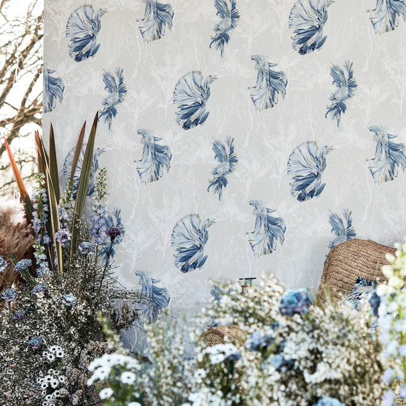 Halfmoon 10.05m x 52cm Wallpaper Roll, Gilver/ Tranquility