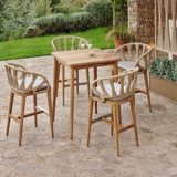 Krabi Outdoor 5 - Piece Teak Dining Set with Cushions