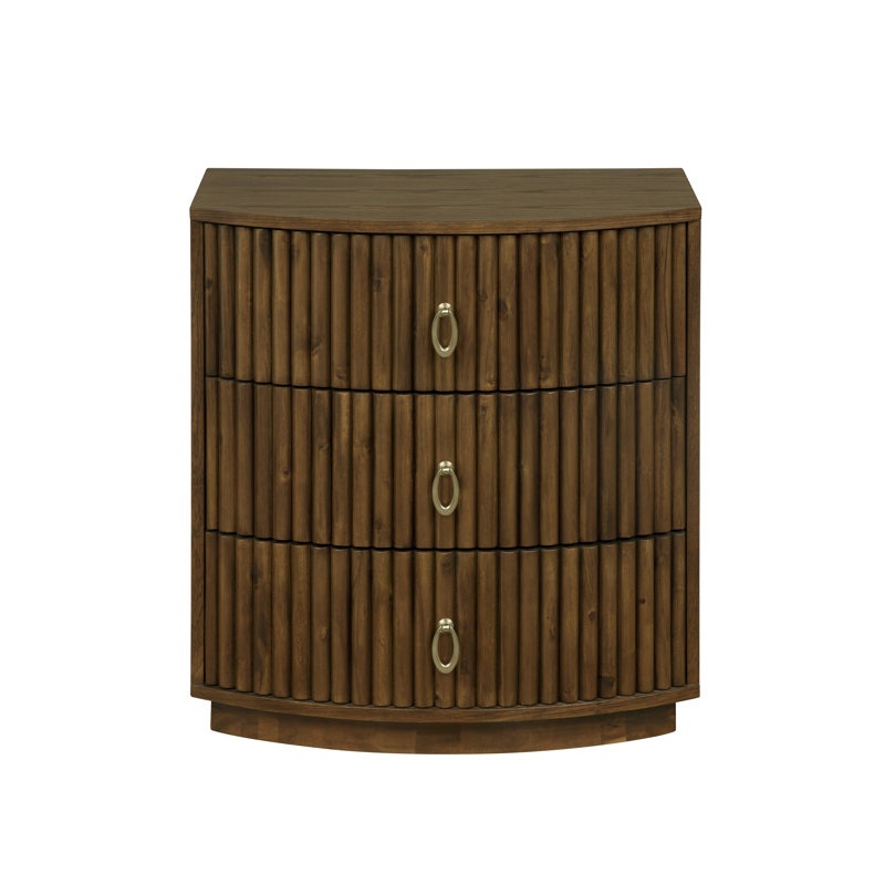 Chantel 3 Drawer Nightstand White, Brown