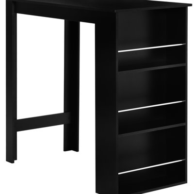 Modern Bar Table With Storage, 'S Black Option For Dining Rooms 3 Storage Shelves, Colour Kitchen & Living