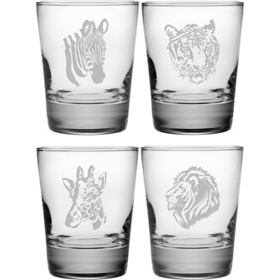 Exotic Animals 13.25oz. Whiskey Glass Set