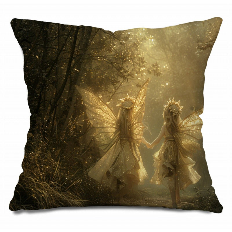 Coussin Trendy, Jaune / gris anthracite, H 18 po x l 18 po