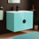 Meuble-lavabo moderne avec portes circulaires cannelées de 30 po de largeur Pell Pixell