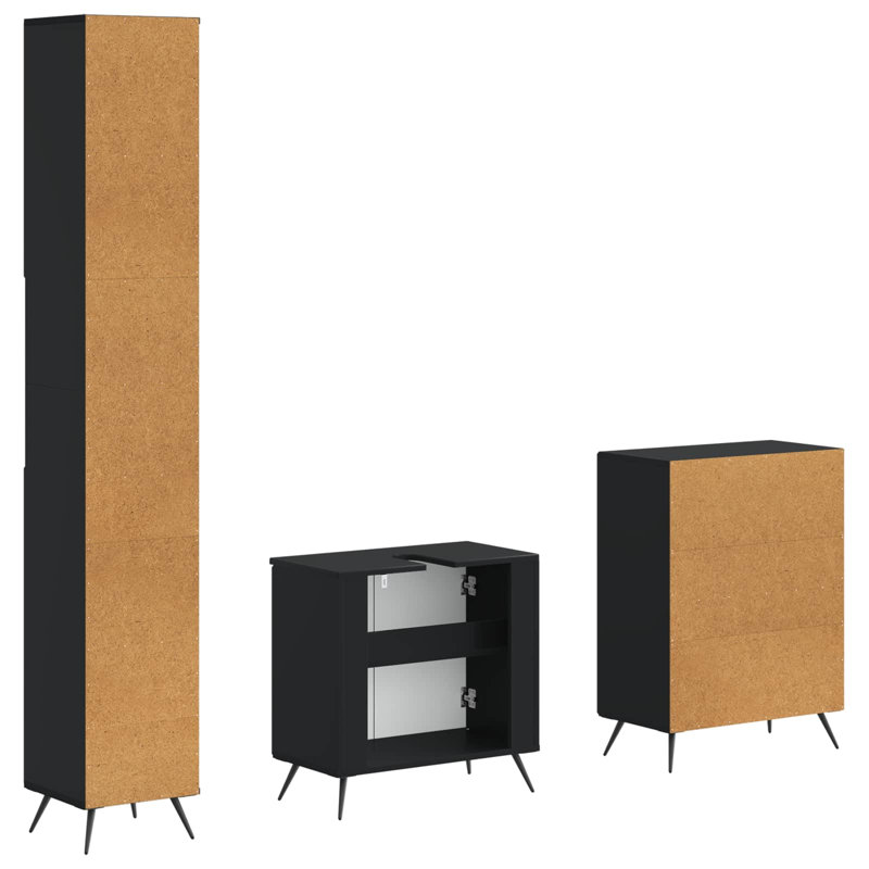 Bathroom Storage Furniture Set, Black