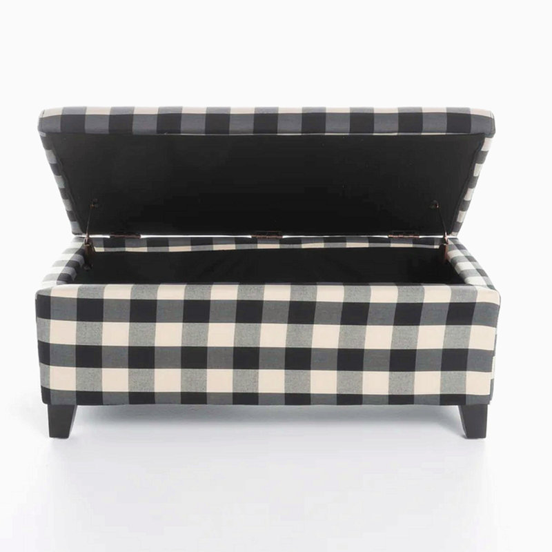 Banc de rangement rembourré Schmit, 16,50 po H x 39,00 po l x 19,25 po P, Checkerboard
