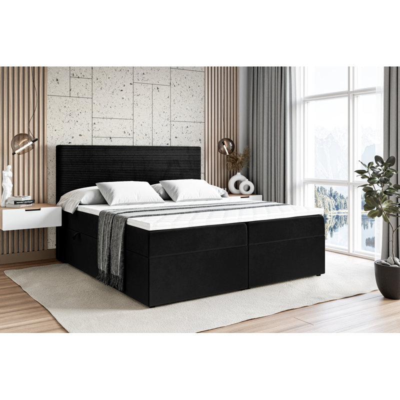 Bed, Black, 140 x 200cm