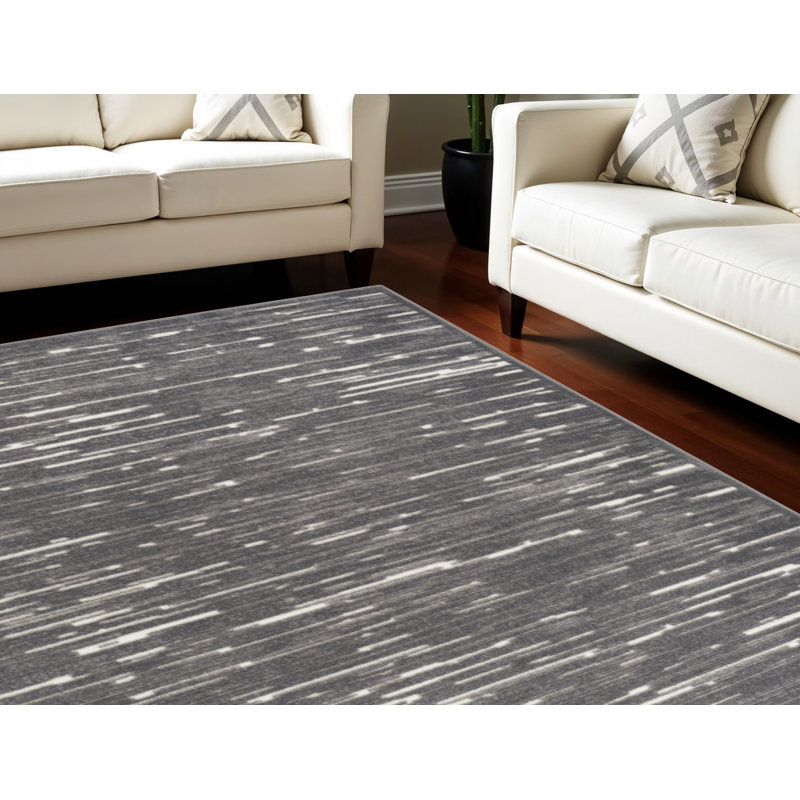 7' X 9' Gray Geometric Area Rug
