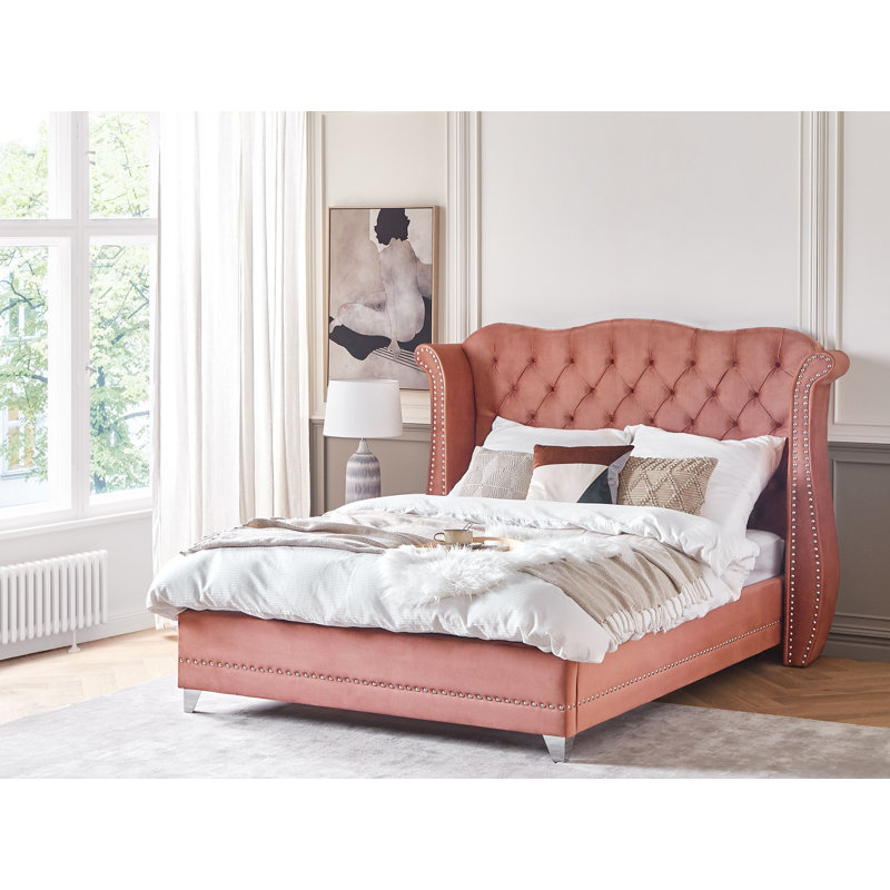 Inverness Upholstered Bed, European Kingsize (160 x 200cm), Pink