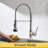 Commercial LED Kitchen Faucet With Pull Down Sprayer, Single Handle Singlaucet