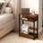 Narrow Side Table, 3-Tier Slim End Table with Storage Shelf, Modern Sofa Thin Side Tables for Narrow and Small Spaces, Skinny Bedside Tables Nightstand with Magazine Rack Space Saving Brown-121350152