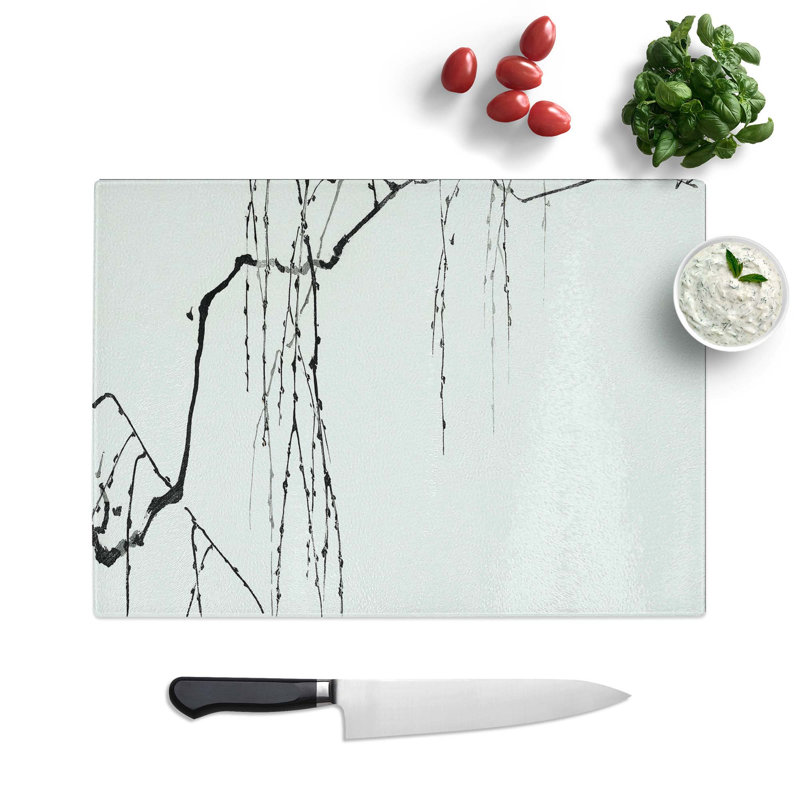 Tempered Glass Tree Branches by Watanabe Seitei Chopping Board, 39 cm W x 28.5 cm L