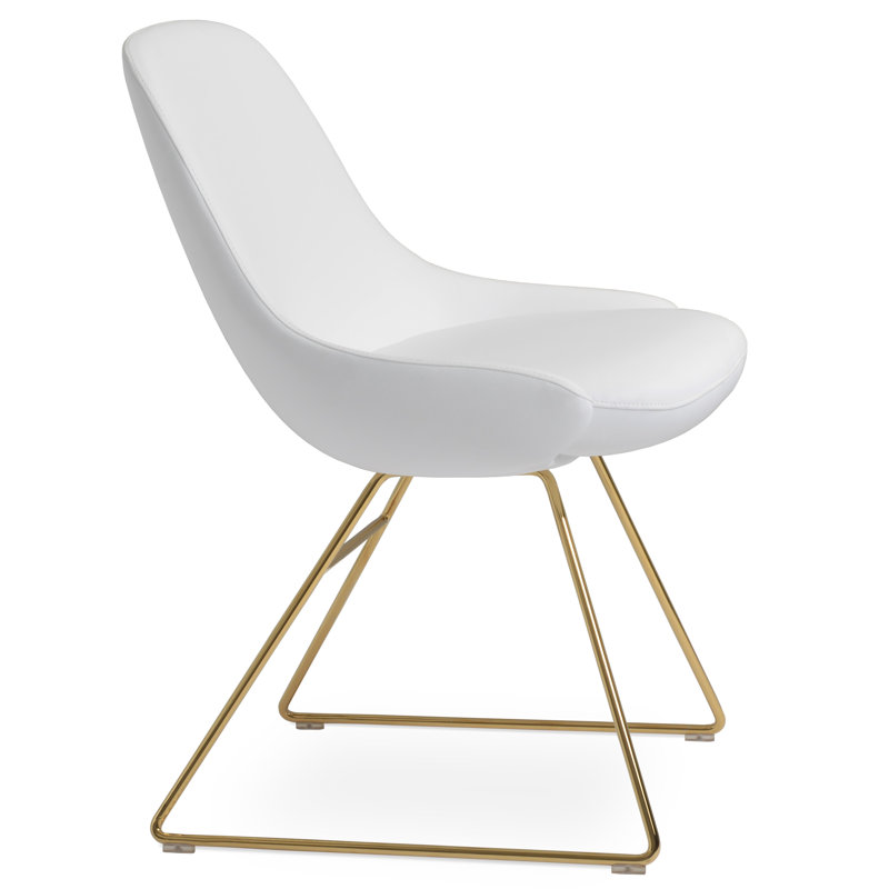 Chaise salle à manger en fil Gazel, Blanc, Rouge