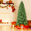 Arbre de Noël 9 pi avec 2435 pointes en PE + PVC - Arbre de Noël à branches pleines, branches faciles à assembler, support en métal stable, décoration de Noël vert classique-1445471659