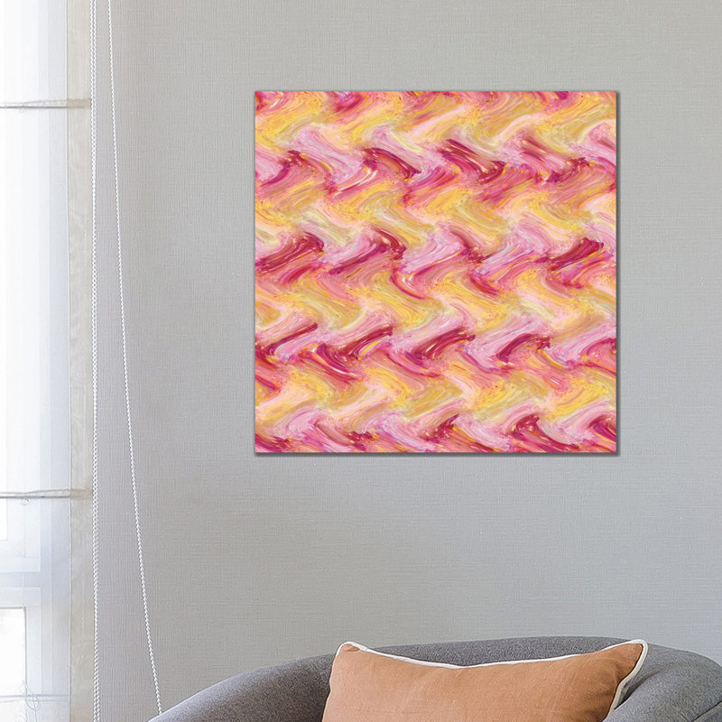 Mandarin & Pink Pattern by Barruf - Wrapped Canvas Gallery-Wrapped Canvas Giclée, 66.04 cm H x 66.04 cm W x 1.91 cm D