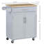 Îlot de cuisine avec chariot, tiroir, armoire de rangement et porte-serviettes, gris-1611004581