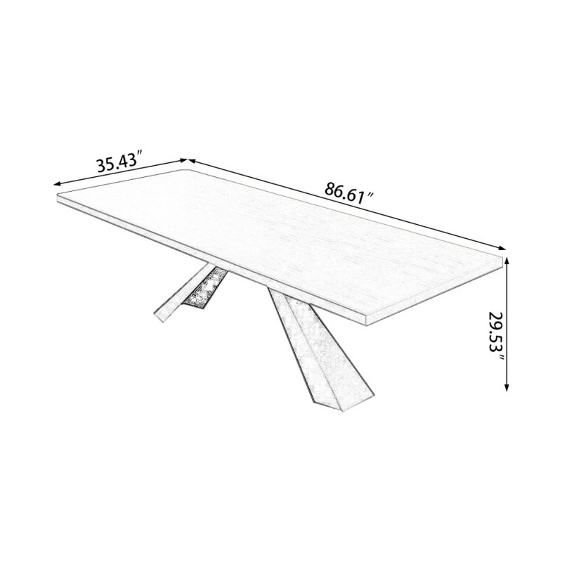 Brown+Black Rectangular Solid Wood+Iron desks, 29.53" H x 86.61" W x 35.43" D
