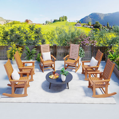 Chaise berçante d'extérieur Hdpe (ensemble de 6)