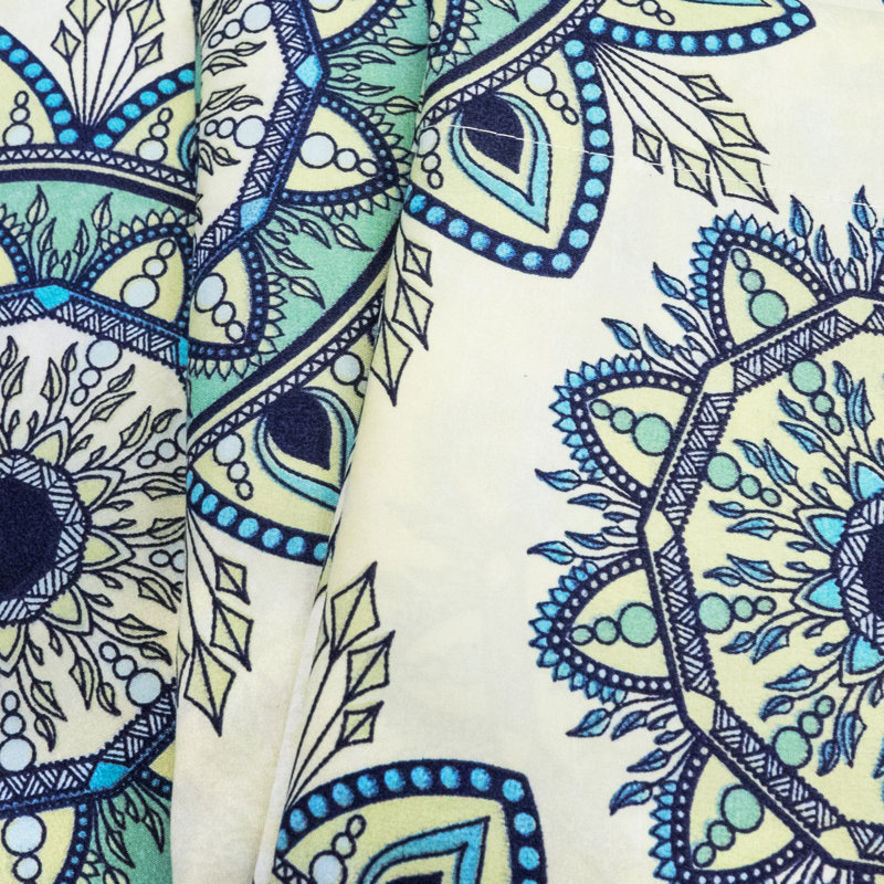 Mandala Ashley Printed Microfiber Sheet Set, Cal. King Sheet Set with 2 Pillowcases